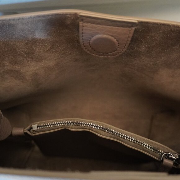 Brunello Cucinelli Essence Leather Tote Bag Large Monili Crossbody Wide Strap - Picture 15 of 16